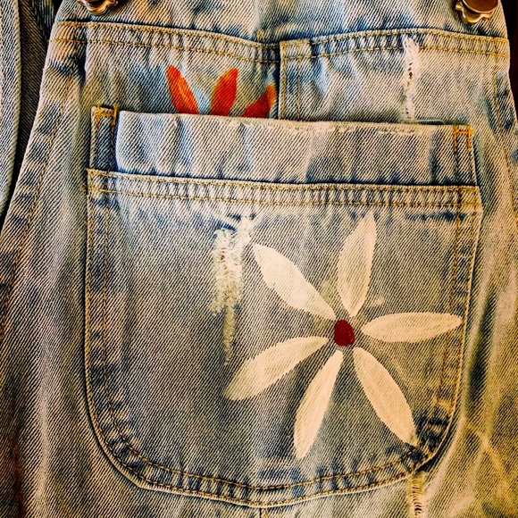Hand painted Forever 21 overalls - Picture 7 of 7